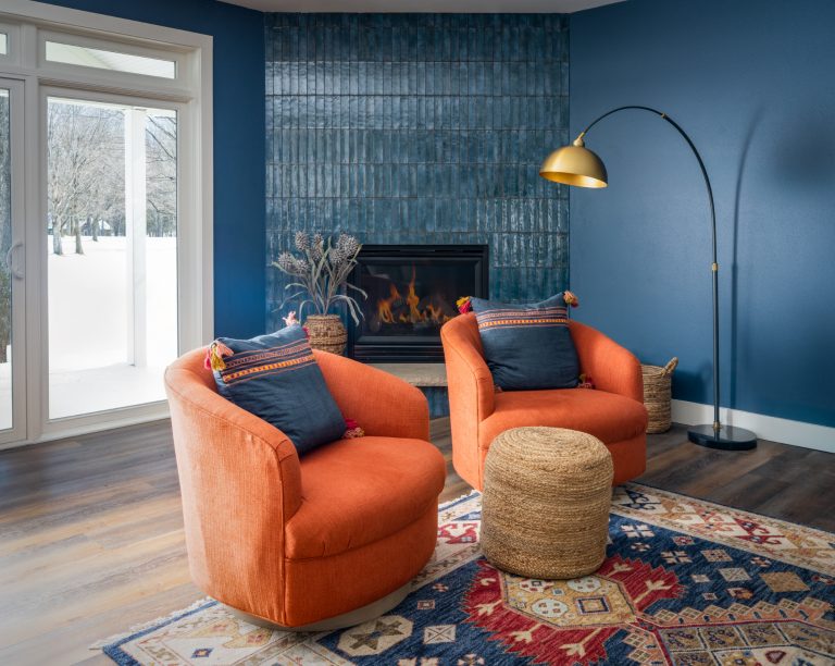 Fireplace and Chairs One Point