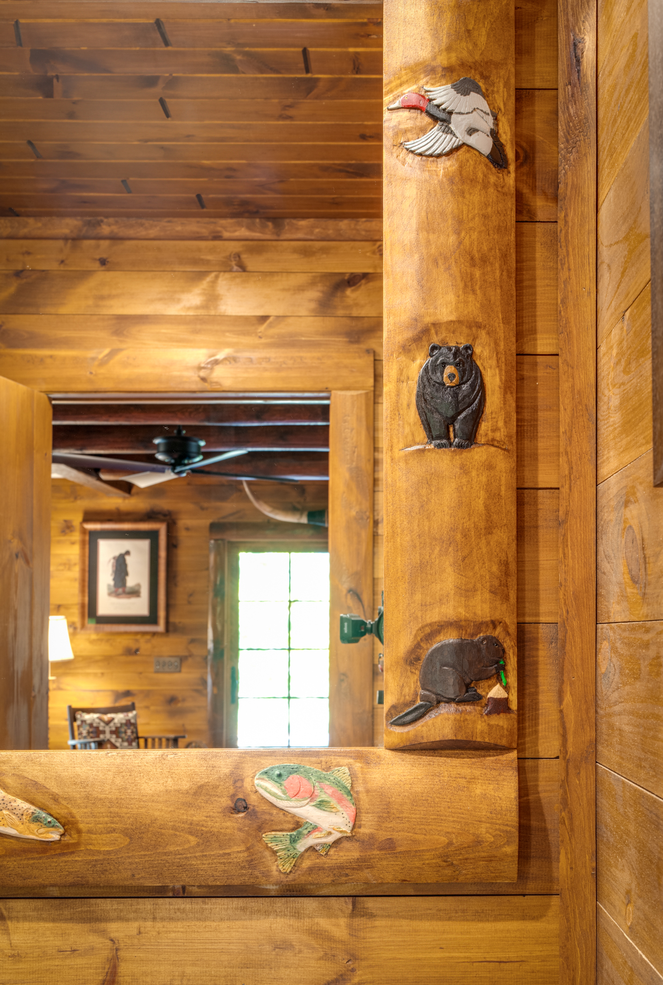 Downstairs Bedroom Bathroom Mirror Woodwork