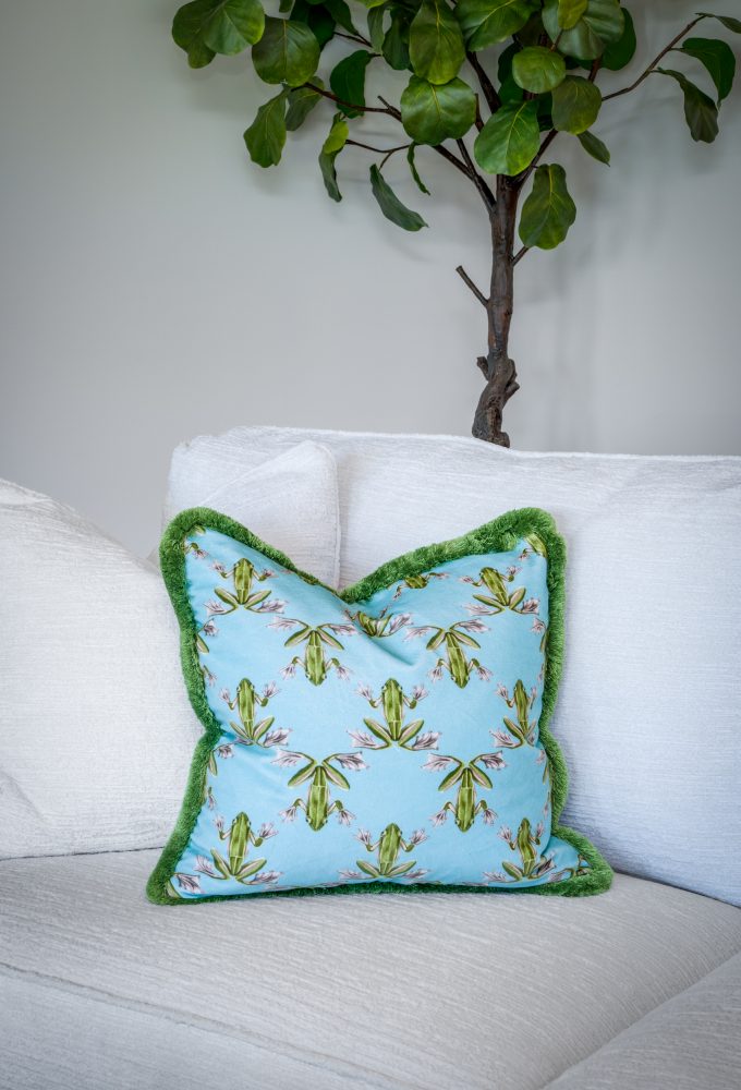 Great Room Frog Pillow Vignette