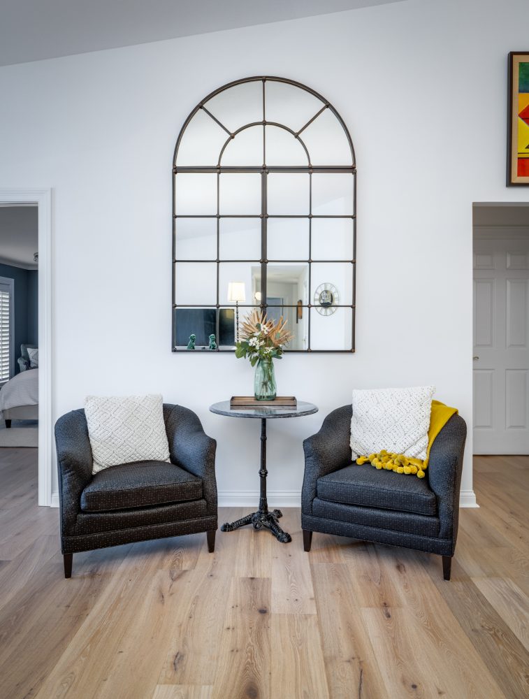 Living Room Chairs and Mirror Vignette