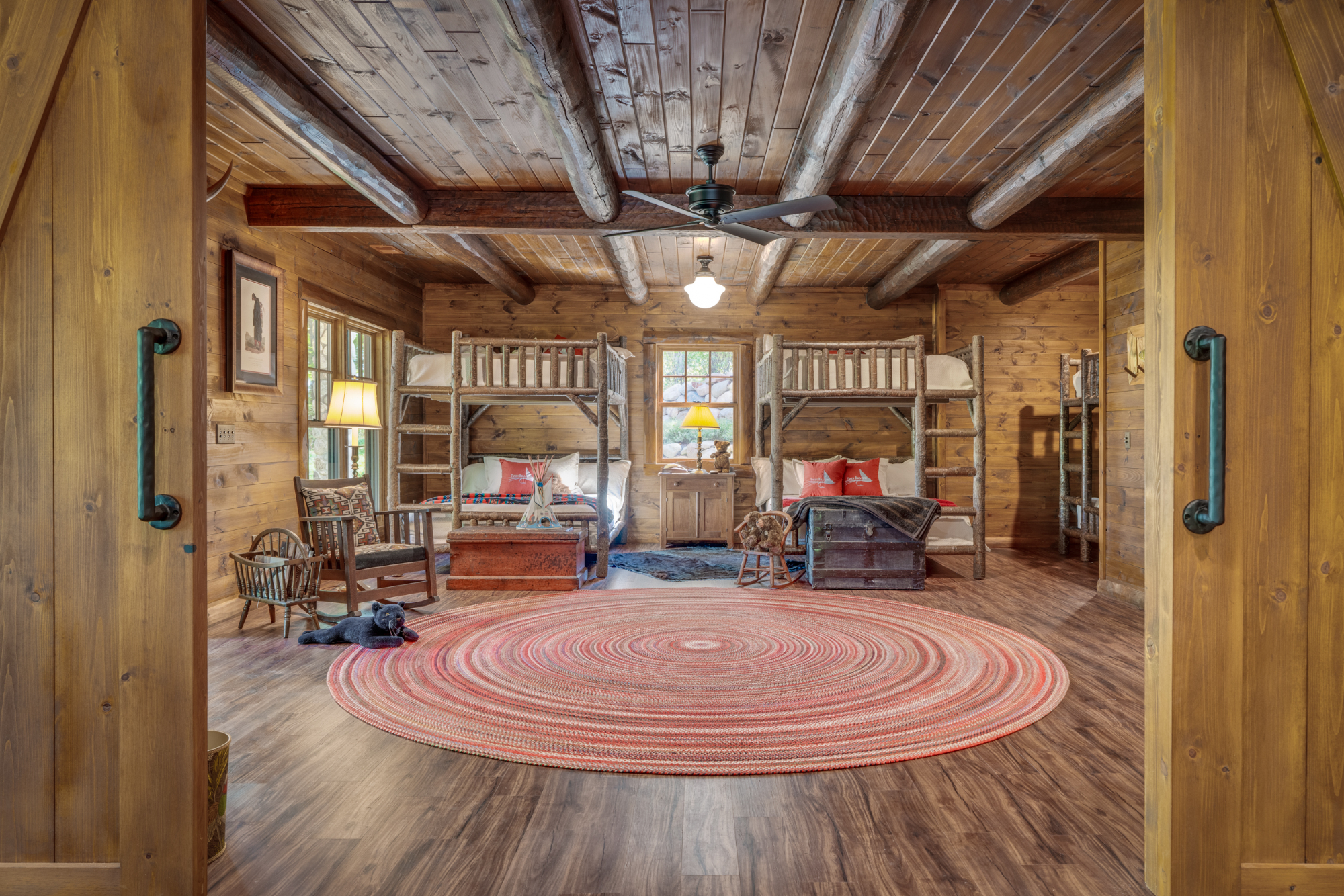 Looking Through The Doors of Downstairs Bedroom